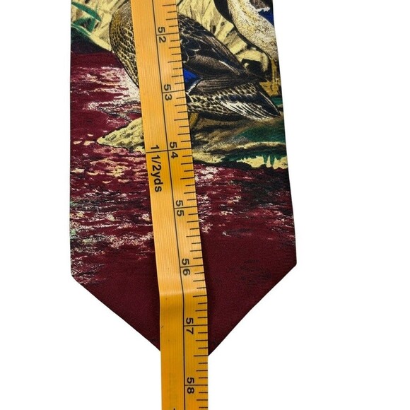 VTG 90s Ducks Unlimited Mallard Waterfowl Hunting Wildlife Silk Tie Made in USA - Picture 8 of 9